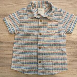 First Impressions Multicolor Striped Button Down Shirt